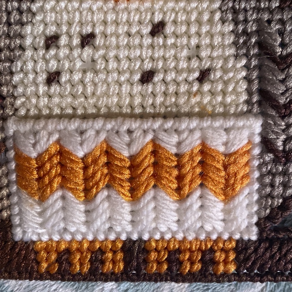 Hand Crafted Owl Cross Stitch With pencil pocket - Picture 3 of 7